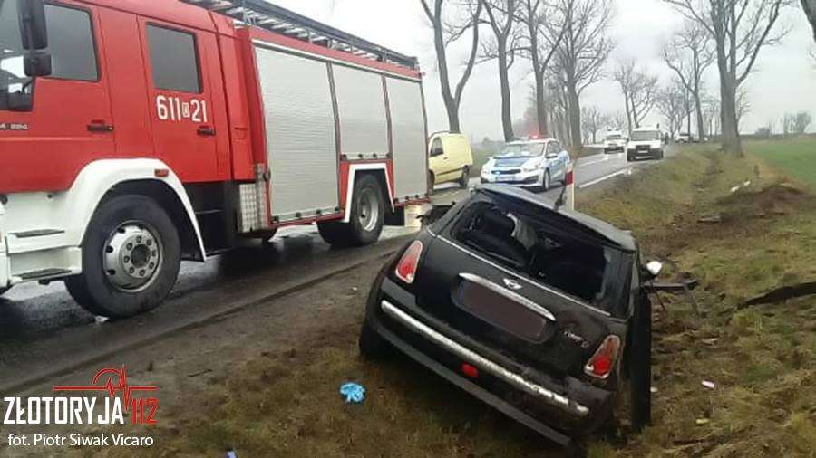 Auto wpadło do rowu. Kierująca zakleszczona w pojeździe