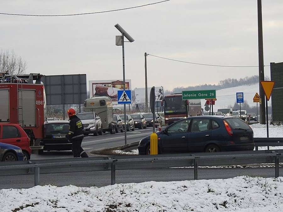 Wypadek na drodze Jelenia Góra - Zgorzelec