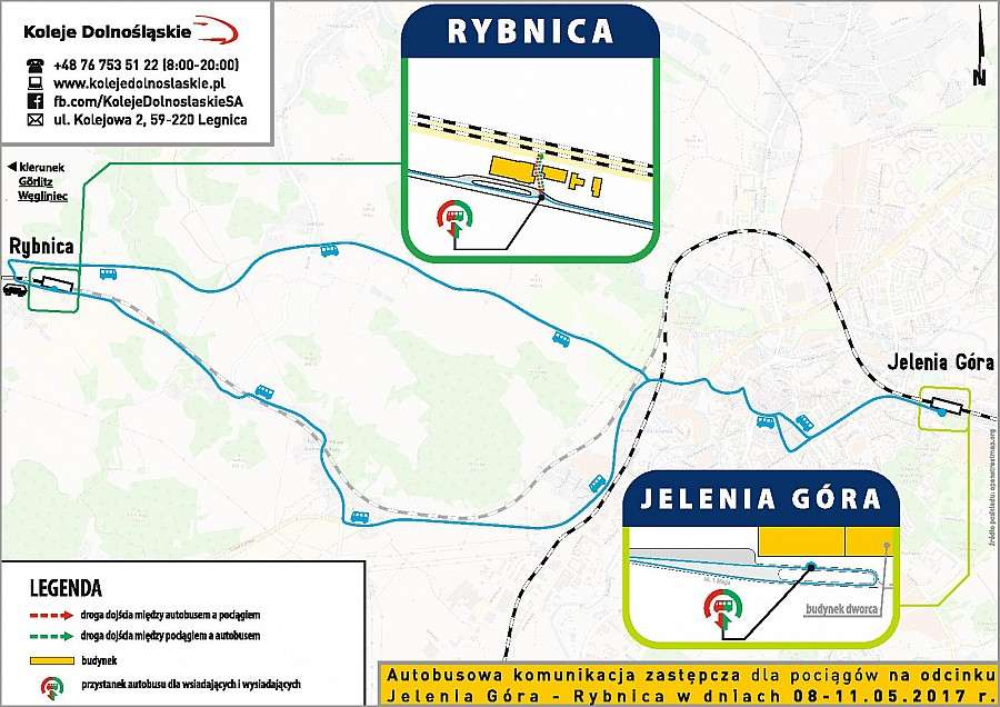 Komunikacja zastępcza na odcinku Jelenia Góra - Rybnica