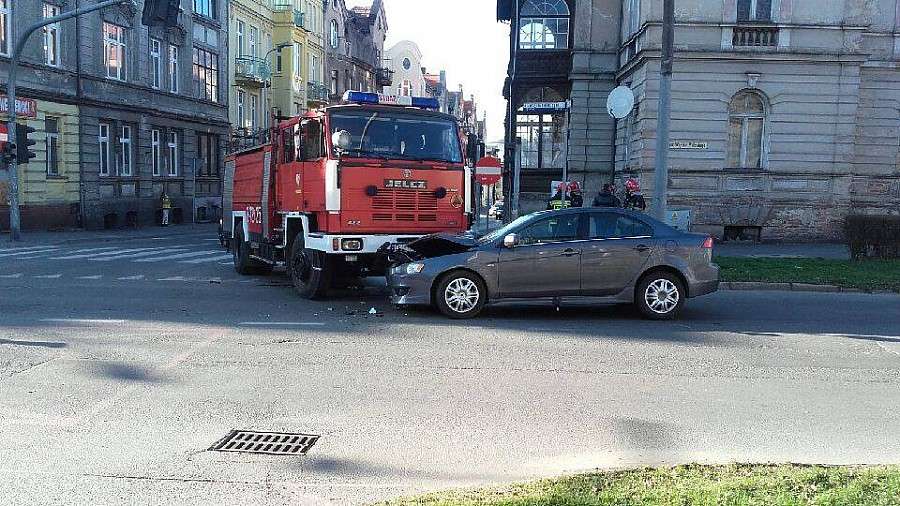 Zderzenie z wozem strażackim