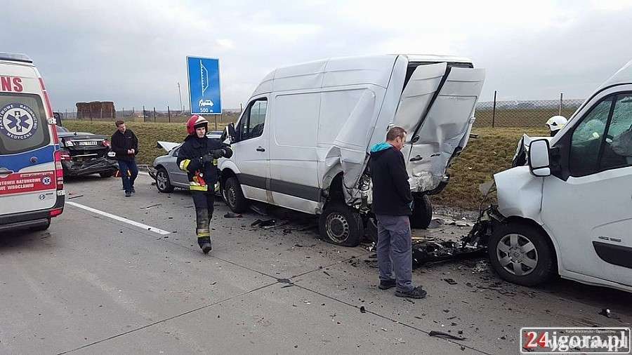 Karambol 4 aut na autostradzie A4