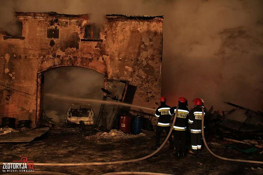 Pożar budynku gospodarczego