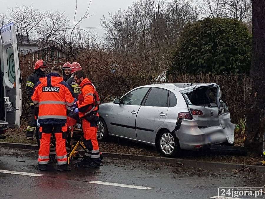 Kierowca Seata stracił przytomność po uderzeniu w drzewo
