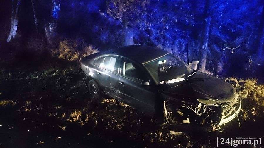 Auto wypadło z drogi w Rybnicy
