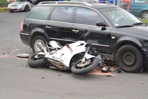 Wypadek z udziałem motocyklisty