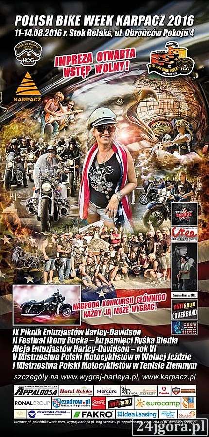 POLISH BIKE WEEK: IX PIKNIK ENTUZJASTÓW HARLEY-DAVIDSON 11-15.08.2016 Karpacz