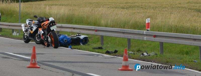 Wypadek dwóch motocykli