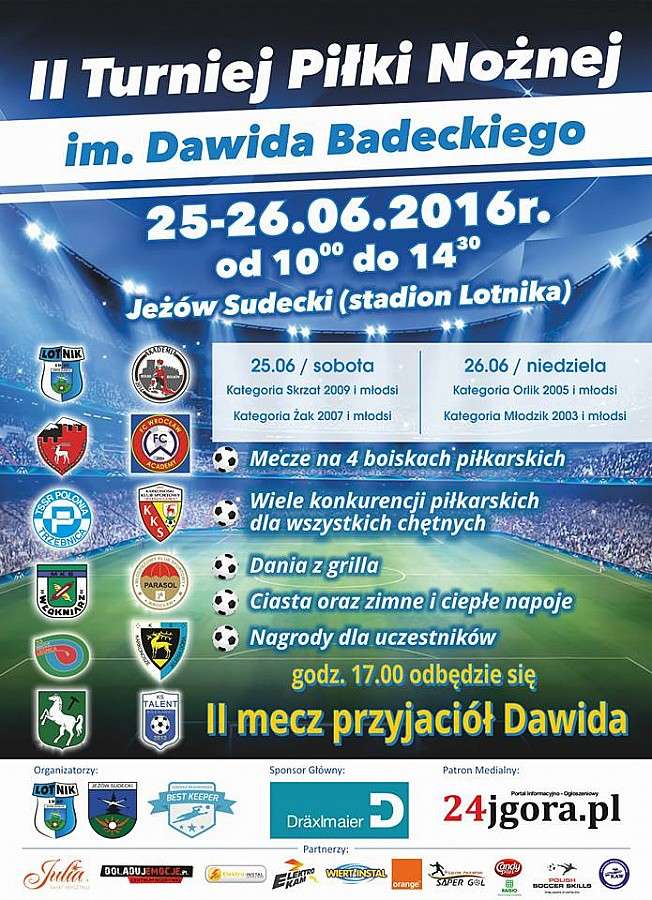II Turniej Piłki Nożnej im. Dawida Badeckiego już w sobotę !
