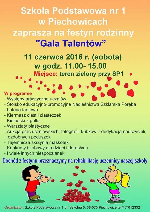 SP1 w Piechowicach zaprasza na festyn rodzinny 