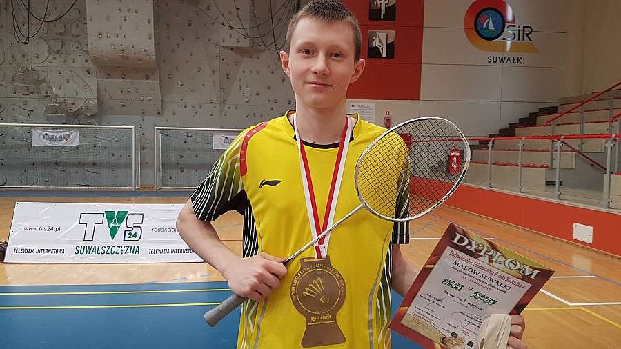 Złoto Łukasza CIMOSZ na Mistrzostwach Polski w badmintonie - Suwałki