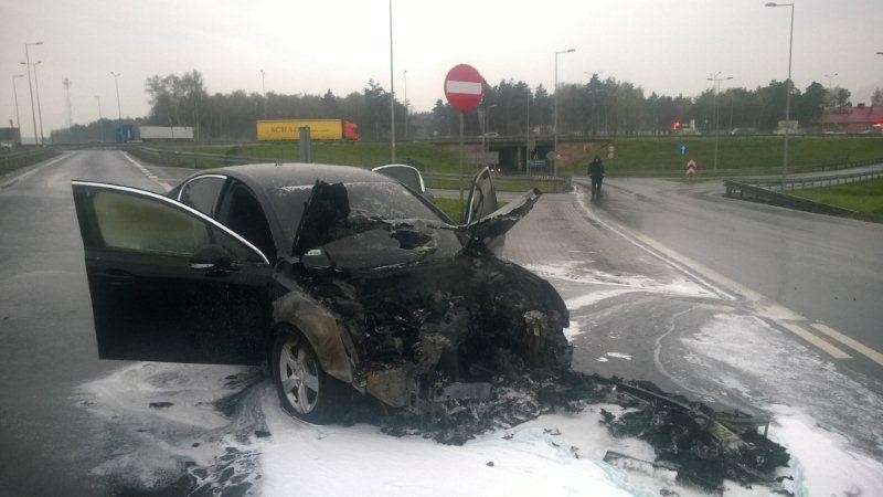 Pożar samochodu na A4
