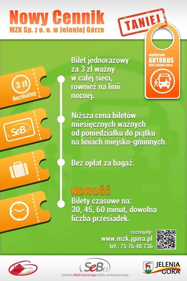 Nowy cennik MZK - obowiązuje już od jutra !