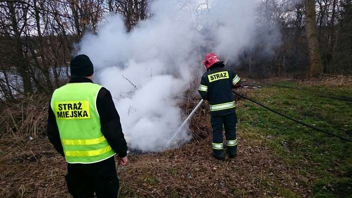 Podpalone śmieci przy Głowackiego