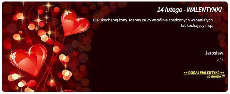 Wyślij swoją walentynkę na stronę główną portalu 24jgora.pl !