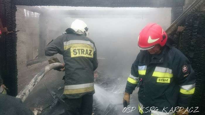 Spłonął garaż w Kowarach