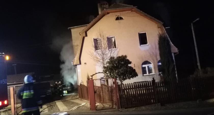 Pożar w budynku w Pobiednej