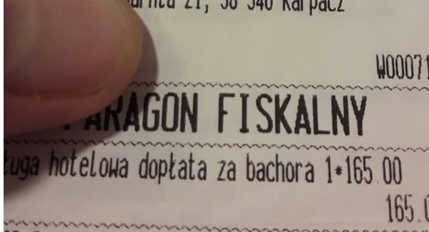 Dopłata za bachora - paragon z hotelu w Karpaczu