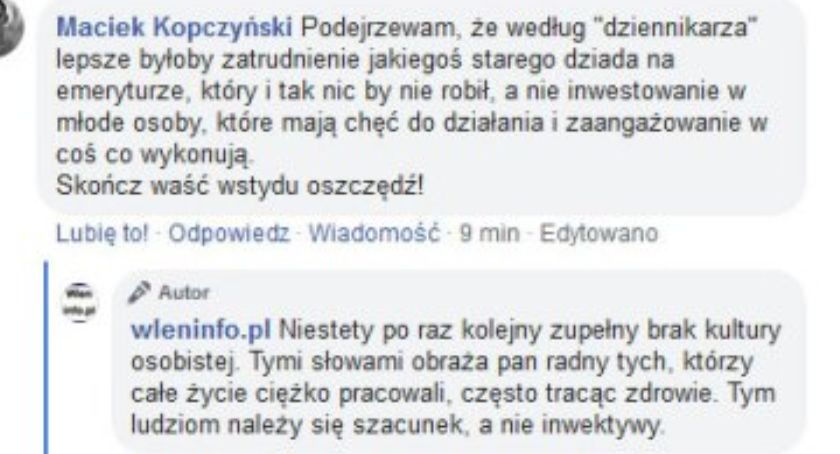 Stare dziady na emeryturze – szokujący wpis Radnego