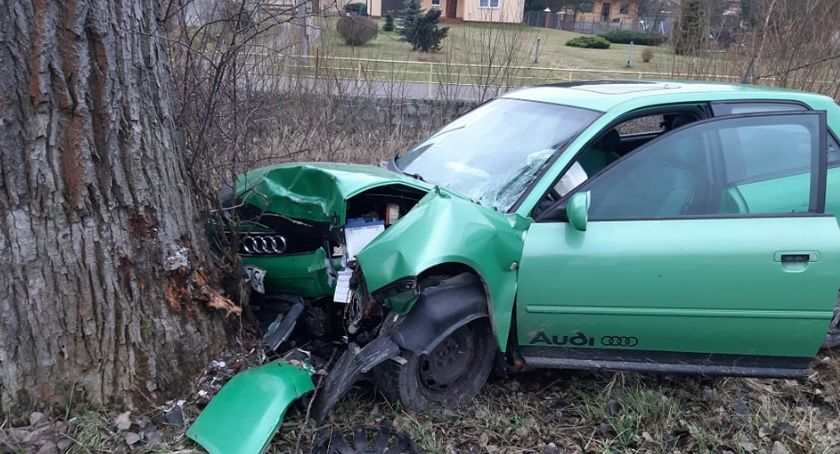 Jelenia Góra : Kierujący Audi uderzył w drzewo. 