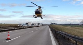 Śmigłowiec LPR lądował na autostradzie A4