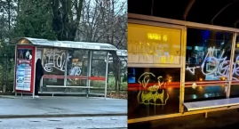 Pomazali wiaty przystankowe. Niespełnieni artyści czy zwykli wandale?