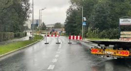 Zamknięta ulica Ogińskiego. Z tej strony nie ma dojazdu do szpitala.