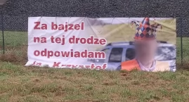 Sosnówka : Kolejny kontrowersyjny baner ze starostą zawisł w przestrzeni publicznej