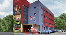 Trwa tworzenie wielkiego muralu na budynku MZK Jelenia Góra
