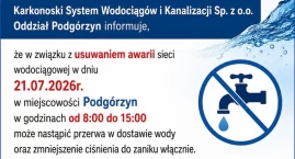 Podgórzyn - w związku z usuwaniem skutków awarii, ch&hellip;