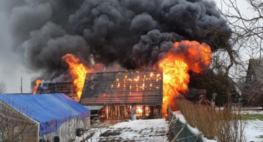 Pożar stodoły w Krasnopolu