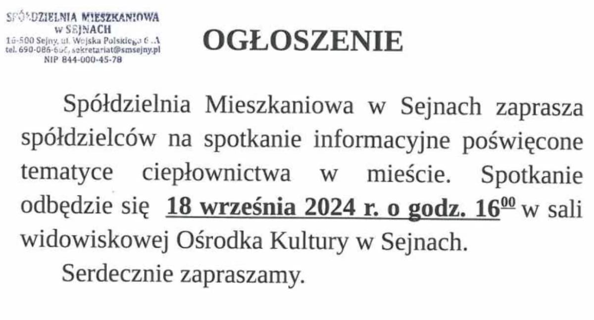 Spotkanie dla mieszkańców spółdzielni mieszkaniowej na temat ciepłownictwa