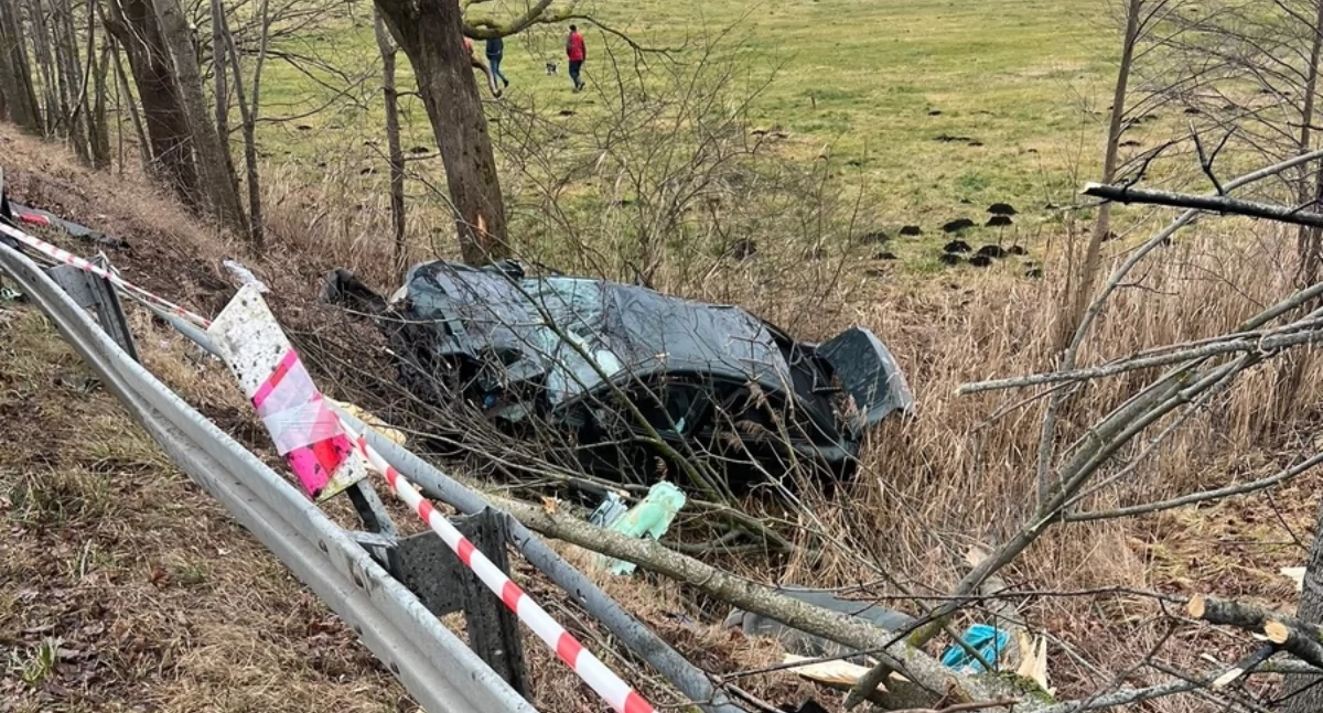 Pijany kierowca wypadł z drogi, uciekając przed policją