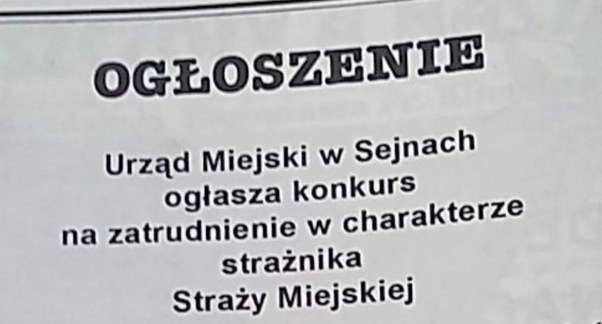 Straż Miejska w Sejnach?