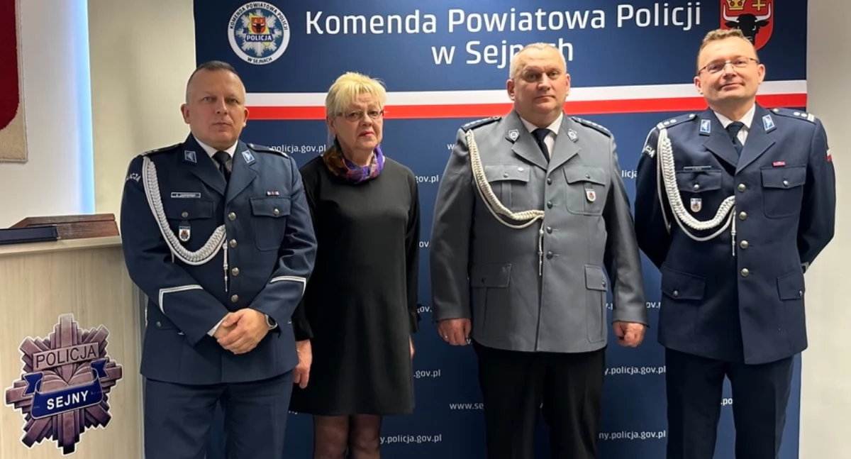 Pożegnanie emerytów w sejneńskiej Policji