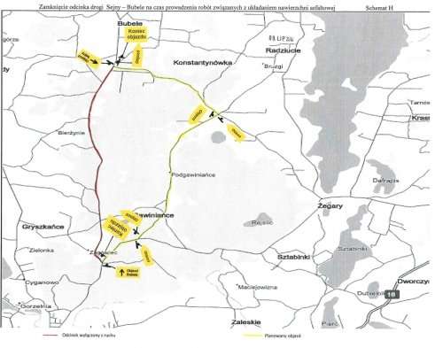 Utrudnienia na drodze Bubele – Sejny