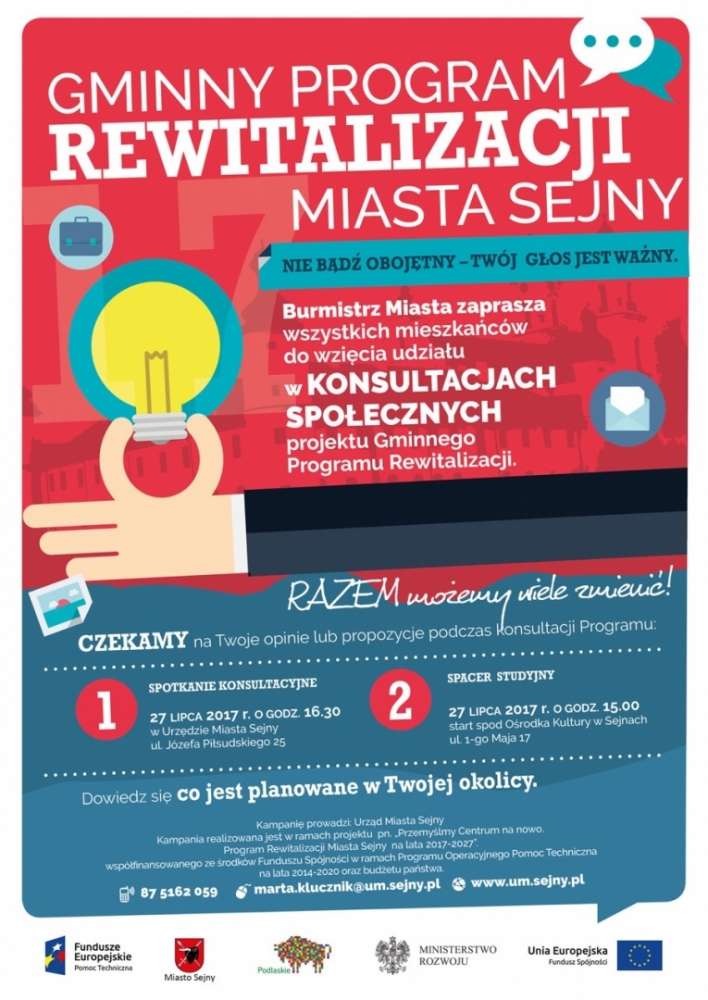 Rewitalizacja Sejn - konsultacje projektu Programu Rewitalizacji