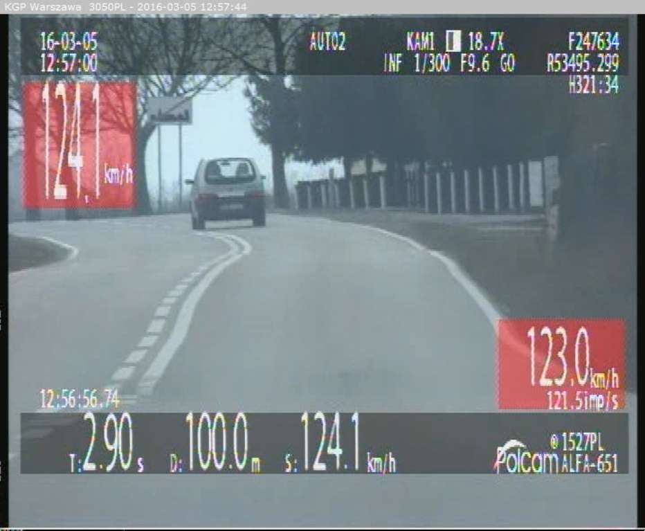 124 km/h w terenie zabudowanym