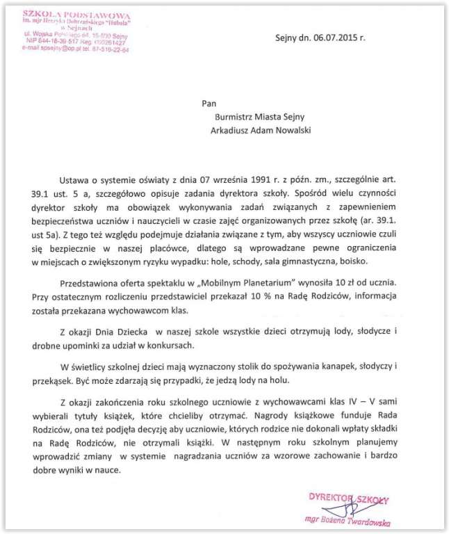Nieprawidłowości w szkole?