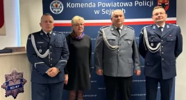 Pożegnanie emerytów w sejneńskiej Policji