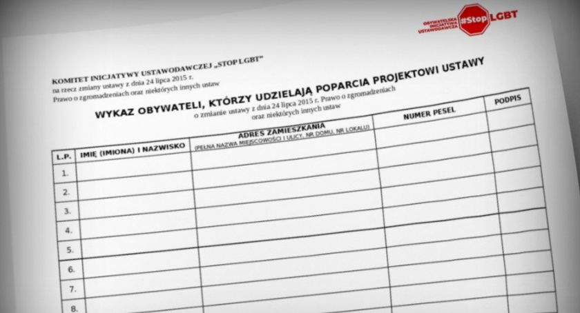 W legnickim kościele zbierali po mszy podpisy pod projektem „Stop LGBT”