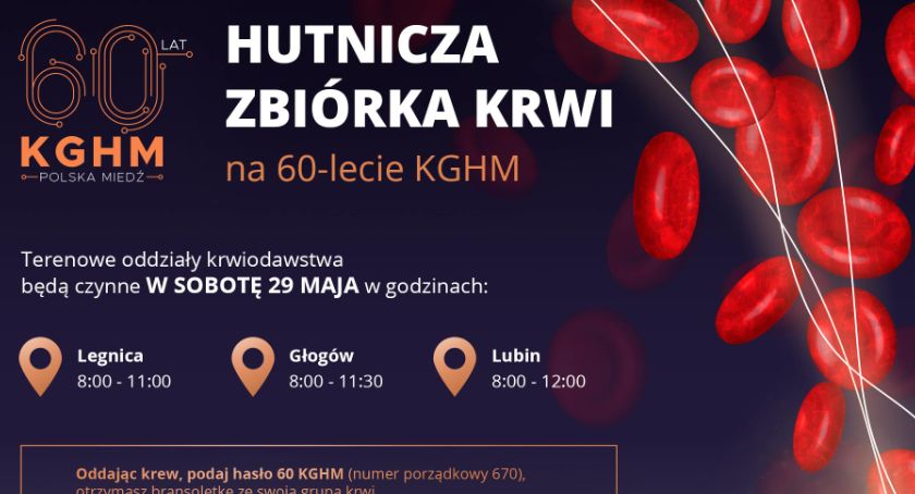 60-lecie KGHM Polska Miedź. W sobotę Hutnicza Zbiórka Krwi w Lubinie, Głogowie i Legnicy