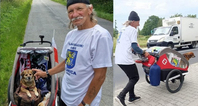 Zdun z Zakaczawia i jego pies od 21 dni biegną w obronie praw zwierząt 
