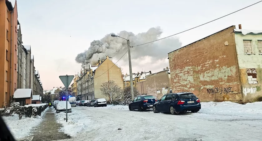 Pożar budynku przy ulicy Kwiatowej