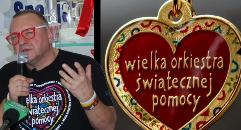 Owsiak dał sztabowi WOŚP w Legnicy Złote Serduszko na licytację