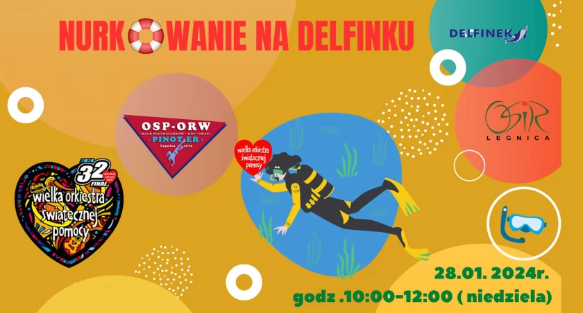 Lekcja nurkowania na Delfinku na wsparcie WOŚP