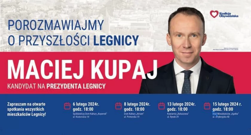 Maciej Kupaj zaprasza mieszkańców na wspólne rozmowy o przyszłości Legnicy