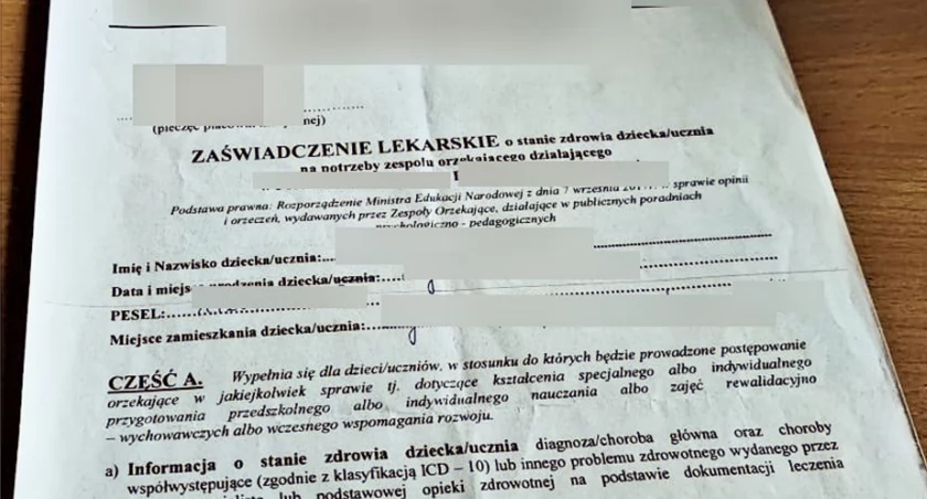 Matka przerobiła zaświadczenie lekarskie syna, by ułatwić mu naukę