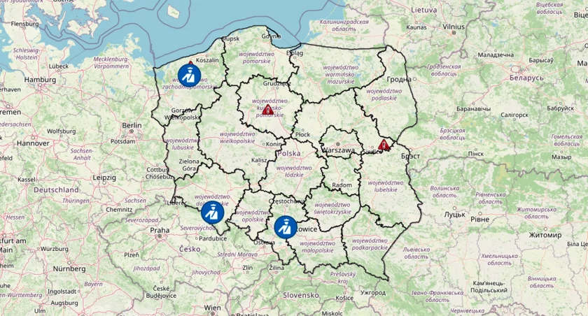 Policyjna mapa „Wypadki drogowe ze skutkiem śmiertelnym - Wakacje 2024”