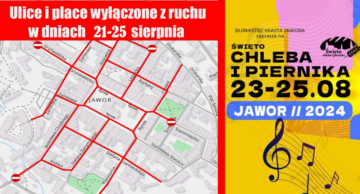 Święto Chleba i Piernika w Jaworze - centrum wyłączone z ruchu
