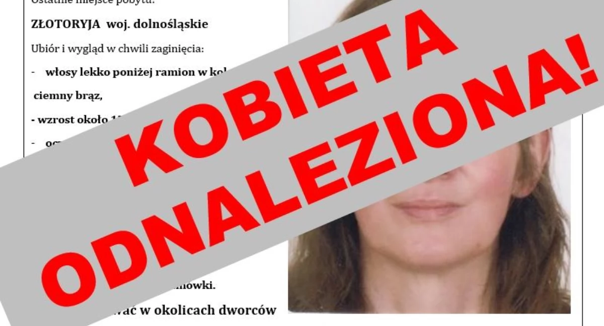 Zaginiona złotoryjanka już została odnaleziona 